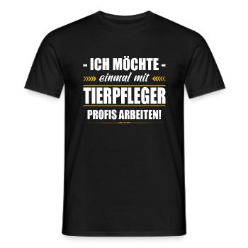 Einmal Mit Tierpfleger Profis Arbeiten Tierpflege - Männer T-Shirt - Schwarz - Vorne - AI Model Male 178 light (178cm)
