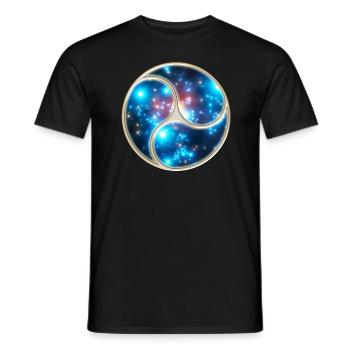 Yin Yang Balance Triskelion Galaxy Star Universe - Männer T-Shirt - Schwarz - Vorne - AI Model Male 178 light (178cm)