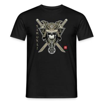 Vampire Samurai - Men's T-Shirt - black - Front - AI Model Male 178 light (178cm)