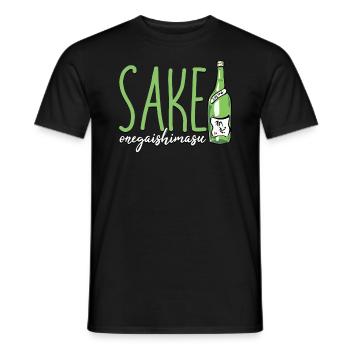Sake Onegaishimasu Sake bitte willen Liebhaber Jap - Männer T-Shirt - Schwarz - Vorne - AI Model Male 178 light (178cm)