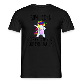 Aunticorn wie Tante nur gro�artig tupfende Tante T - Männer T-Shirt - Schwarz - Vorne - AI Model Male 178 light (178cm)