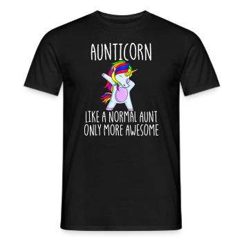Aunticorn wie Tante nur gro�artig tupfende Tante T - Männer T-Shirt - Schwarz - Vorne - AI Model Male 178 light (178cm)