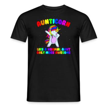 Aunticorn wie Tante nur gro�artig tupfende Tante T - Männer T-Shirt - Schwarz - Vorne - AI Model Male 178 light (178cm)