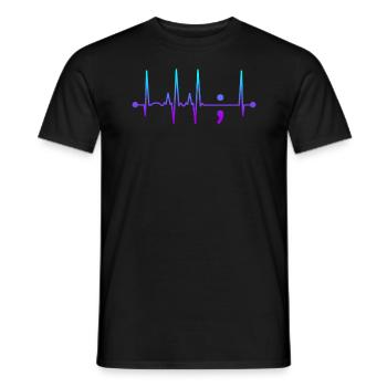 Semikolon Herz schlug Selbstmordbewusstsein Selbst - Männer T-Shirt - Schwarz - Vorne - AI Model Male 178 light (178cm)