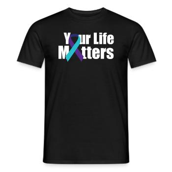 Ihr Leben ist von Bedeutung f�r Selbstmordbewussts - Männer T-Shirt - Schwarz - Vorne - AI Model Male 178 light (178cm)