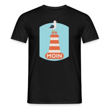 Nordsee, Deutsch ,Dialekt, Hamburg, Meer, Moin - Männer T-Shirt - Schwarz - Vorne - AI Model Male 178 light (178cm)