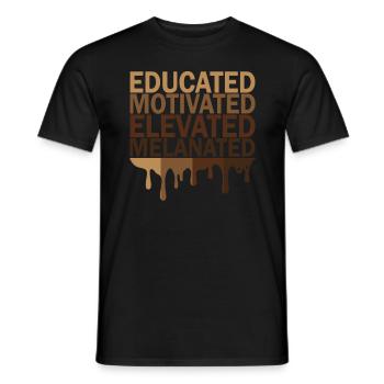 Gebildete motivierte erh�hte melanierte Juneteenth - Männer T-Shirt - Schwarz - Vorne - AI Model Male 178 light (178cm)