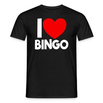 Ich liebe Bingo Red Heart Bingo Liebhaber Gl�ckssp - Männer T-Shirt - Schwarz - Vorne - AI Model Male 178 light (178cm)