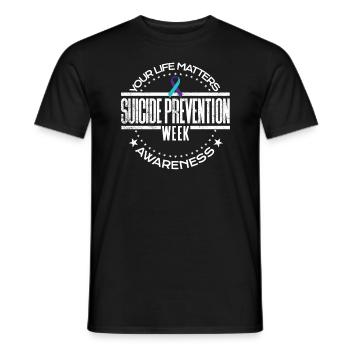 Selbstmordpr�vention Ihr Leben ist wichtig - Männer T-Shirt - Schwarz - Vorne - AI Model Male 178 light (178cm)