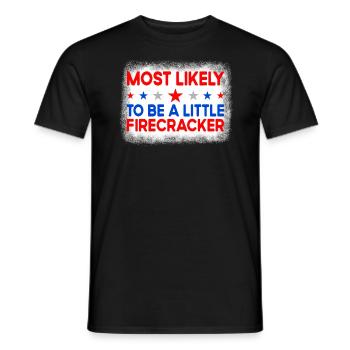 Am wahrscheinlichsten ist der kleine Feuer Cracker - Männer T-Shirt - Schwarz - Vorne - AI Model Male 178 light (178cm)