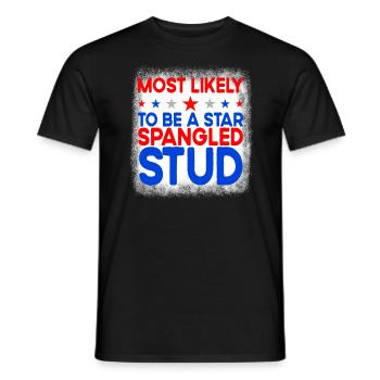 H�chstwahrscheinlich ein Star Spangled Stud 4. Jul - Männer T-Shirt - Schwarz - Vorne - AI Model Male 178 light (178cm)