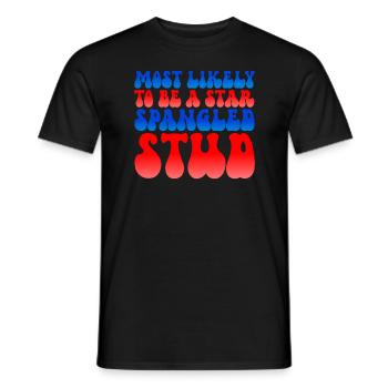 H�chstwahrscheinlich ein Star Spangled Stud 4. Jul - Männer T-Shirt - Schwarz - Vorne - AI Model Male 178 light (178cm)