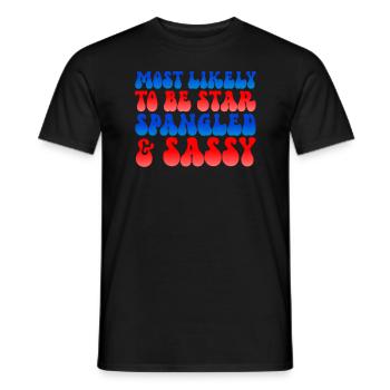 Am wahrscheinlichsten ist der Star am 4. Juli mit - Männer T-Shirt - Schwarz - Vorne - AI Model Male 178 light (178cm)