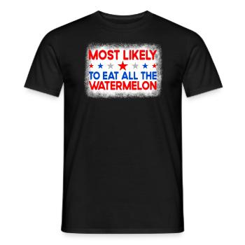 Es ist h�chstwahrscheinlich die gesamte Wassermelo - Männer T-Shirt - Schwarz - Vorne - AI Model Male 178 light (178cm)
