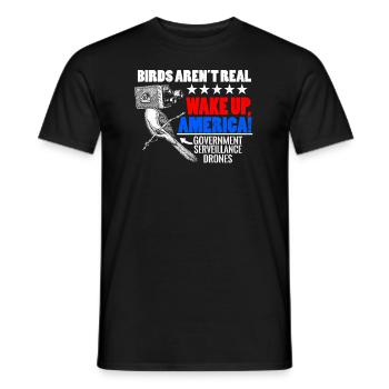 V�gel sind nicht echte Weck -Aufwachen -Verschw�ru - Männer T-Shirt - Schwarz - Vorne - AI Model Male 178 light (178cm)