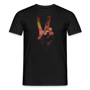 China Flagge Friedenszeichen Hand Frieden in China - Männer T-Shirt - Schwarz - Vorne - AI Model Male 178 light (178cm)