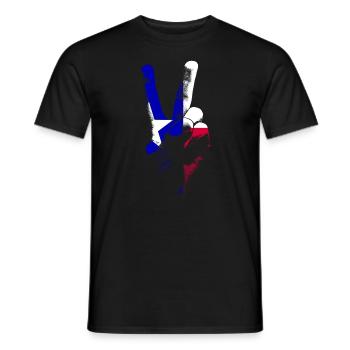Texas State Flagge Friedenszeichen Hand Texas - Männer T-Shirt - Schwarz - Vorne - AI Model Male 178 light (178cm)