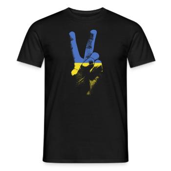 Ukraine Flagge Friedenszeichen Hand stolze ukranis - Männer T-Shirt - Schwarz - Vorne - AI Model Male 178 light (178cm)
