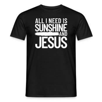 Alles was ich brauche ist Sonnenschein und Jesus C - Männer T-Shirt - Schwarz - Vorne - AI Model Male 178 light (178cm)