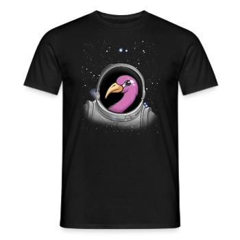 Flamingo Astronaut Space Astronomie Astronaut - Männer T-Shirt - Schwarz - Vorne - AI Model Male 178 light (178cm)