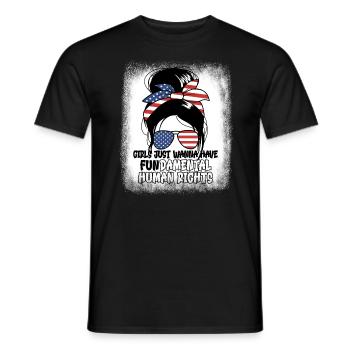 M�dchen wollen nur grundlegende Menschenrechte hab - Männer T-Shirt - Schwarz - Vorne - AI Model Male 178 light (178cm)