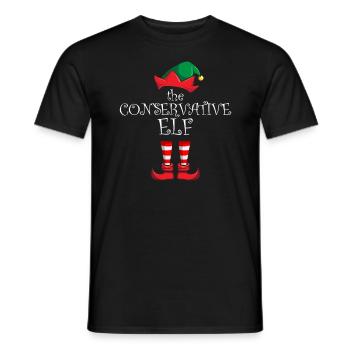 Die konservative Weihnachtsfamilie der Elf Familie - Männer T-Shirt - Schwarz - Vorne - AI Model Male 178 light (178cm)