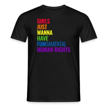 M�dchen wollen nur grundlegende Menschenrechte hab - Männer T-Shirt - Schwarz - Vorne - AI Model Male 178 light (178cm)