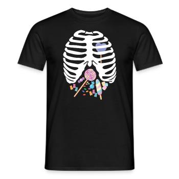 Halloween Candy Ripp Cage Skelett Candy Skeletton - Männer T-Shirt - Schwarz - Vorne - AI Model Male 178 light (178cm)