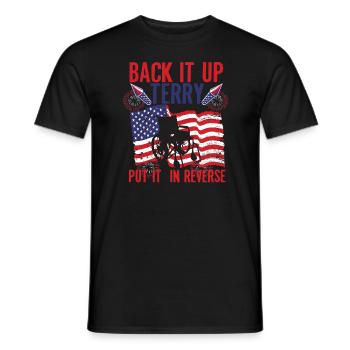 BACKENT BACK IT Terry hat es umgekehrt am 4. Juliz - Männer T-Shirt - Schwarz - Vorne - AI Model Male 178 light (178cm)
