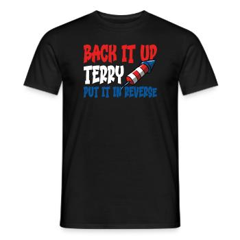 BACKENT BACK IT Terry hat es umgekehrt am 4. Julis - Männer T-Shirt - Schwarz - Vorne - AI Model Male 178 light (178cm)