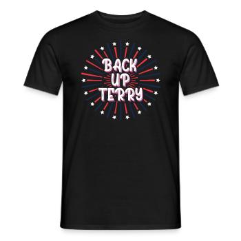 Back Up Terry setzte es umgekehrt am 4. Juli einwi - Männer T-Shirt - Schwarz - Vorne - AI Model Male 178 light (178cm)