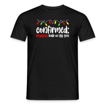 Best�tigte hellste Gl�hbirne am Baum lustig Weihna - Männer T-Shirt - Schwarz - Vorne - AI Model Male 178 light (178cm)