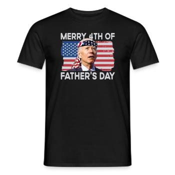 Frohe 4. des Vatertags verwirrte Biden 4. Juli - Männer T-Shirt - Schwarz - Vorne - AI Model Male 178 light (178cm)