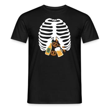 Oktober fest RIB CAGE Skelett lustiges Skelett - Männer T-Shirt - Schwarz - Vorne - AI Model Male 178 light (178cm)
