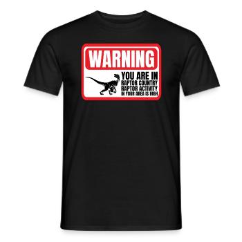 Raptor Warnschild Raptor Country Dinosaurier Rapto - Männer T-Shirt - Schwarz - Vorne - AI Model Male 178 light (178cm)