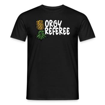 Orgie Schiedsrichter Swinger Party verkehrt herumE - Männer T-Shirt - Schwarz - Vorne - AI Model Male 178 light (178cm)