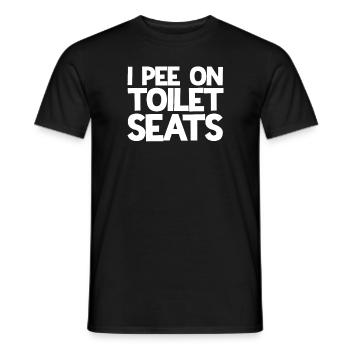 Ich pinkle auf Toilettensitze lustiger Herrenbek�m - Männer T-Shirt - Schwarz - Vorne - AI Model Male 178 light (178cm)