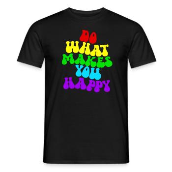 Tu, was dich gl�cklich macht - Männer T-Shirt - Schwarz - Vorne - AI Model Male 178 light (178cm)