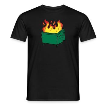 Lustiger M�llcontainer Feuer Ich bin ein M�llconta - Männer T-Shirt - Schwarz - Vorne - AI Model Male 178 light (178cm)