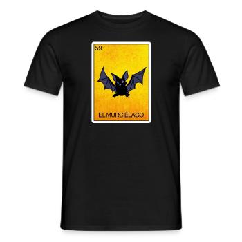 El Murcielago Bat Card Mexikanische Lotteriekarte - Männer T-Shirt - Schwarz - Vorne - AI Model Male 178 light (178cm)