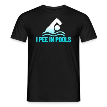 Ich pinkle in Pools lustiger Urlaubshumor schwimme - Männer T-Shirt - Schwarz - Vorne - AI Model Male 178 light (178cm)