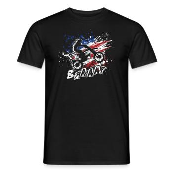 Motocross Enduro Motorrad Moto-Cross Dirt Bike - Männer T-Shirt - Schwarz - Vorne - AI Model Male 178 light (178cm)