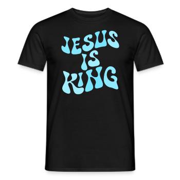 Jesus ist K�nig Christian Glaube inspirierende Jes - Männer T-Shirt - Schwarz - Vorne - AI Model Male 178 light (178cm)