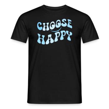 W�hlen Sie Happy Smile Face Motivate Inspire Happy - Männer T-Shirt - Schwarz - Vorne - AI Model Male 178 light (178cm)