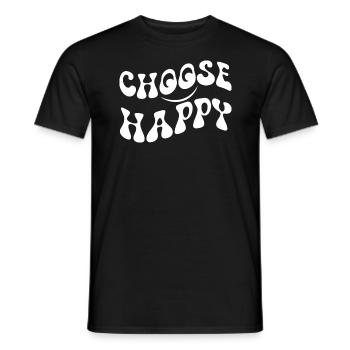W�hlen Sie Happy Smile Face Motivate Inspire Happy - Männer T-Shirt - Schwarz - Vorne - AI Model Male 178 light (178cm)