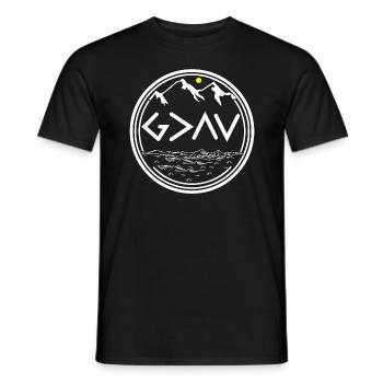 Gott ist gr��er als die H�hen und Tiefen - Männer T-Shirt - Schwarz - Vorne - AI Model Male 178 light (178cm)