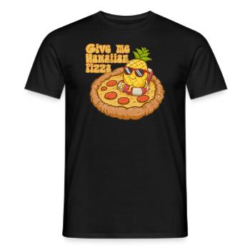 Gib mir hawaiianische Pizza Ananas -Pizza -Liebhab - Männer T-Shirt - Schwarz - Vorne - AI Model Male 178 light (178cm)