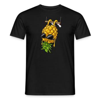 Schwingende Ananasschwinger verkehrt herum an ders - Männer T-Shirt - Schwarz - Vorne - AI Model Male 178 light (178cm)