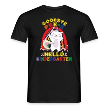 Auf Wiedersehen vor dem K Hallo Kinderg�rtner Stud - Männer T-Shirt - Schwarz - Vorne - AI Model Male 178 light (178cm)