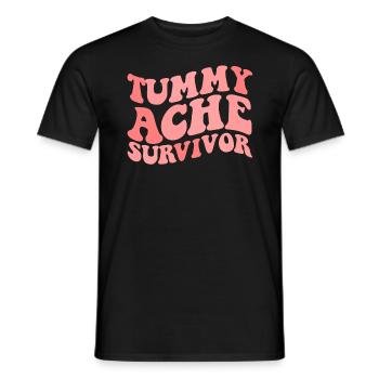 Bauchschmerz �berlebender Magenschmerz lustiger Ba - Männer T-Shirt - Schwarz - Vorne - AI Model Male 178 light (178cm)